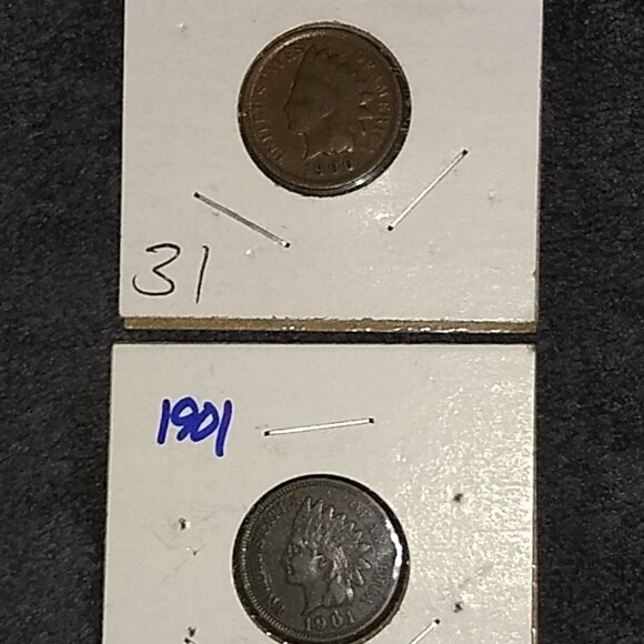 Lot of 9 1900's Indian Head Pennies... Nice Details... In Protective Sleeves - Picture 1 of 10